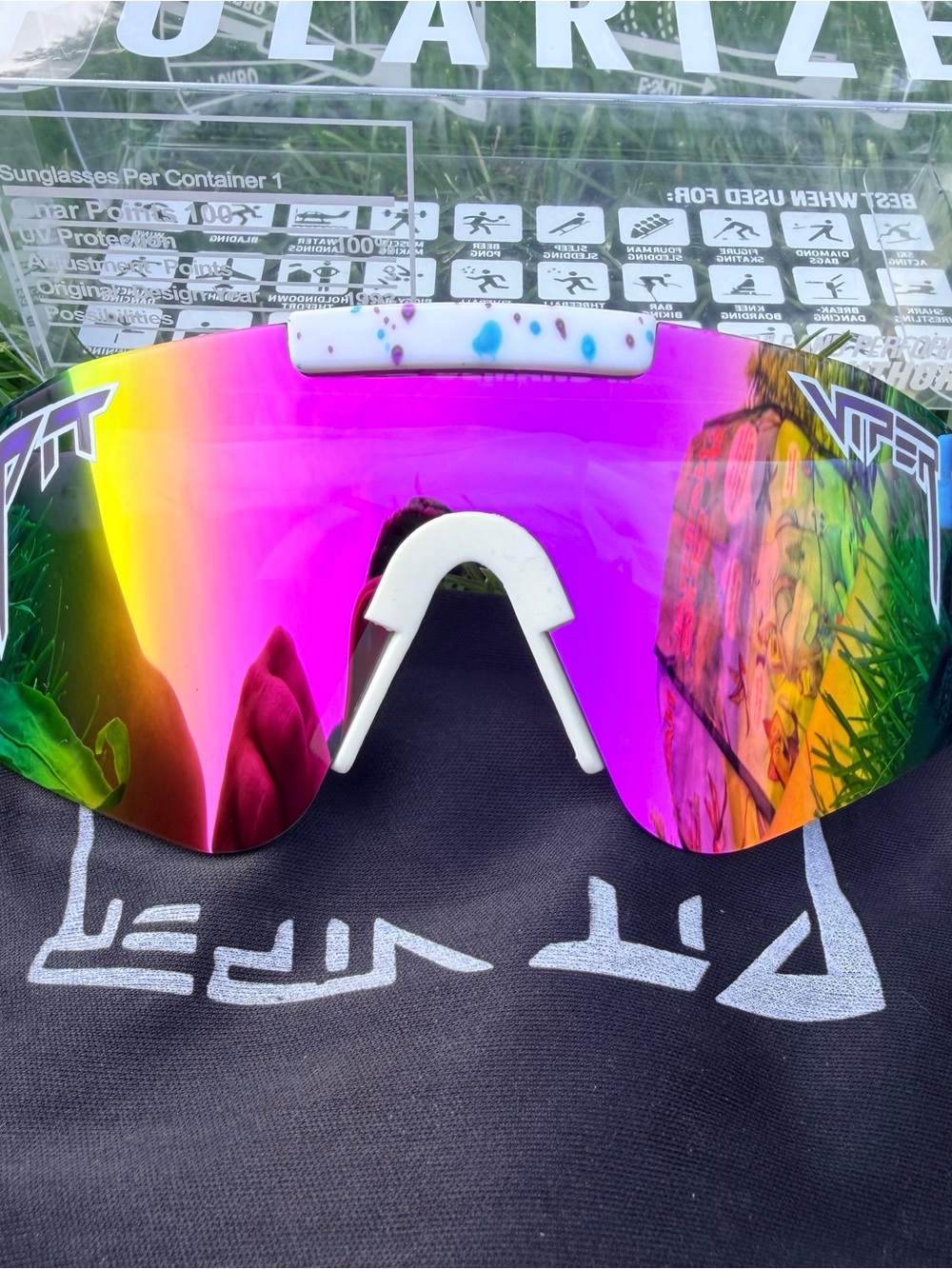 Pit Viper Shield Sunglass Lens – Pink Purple Mirrored